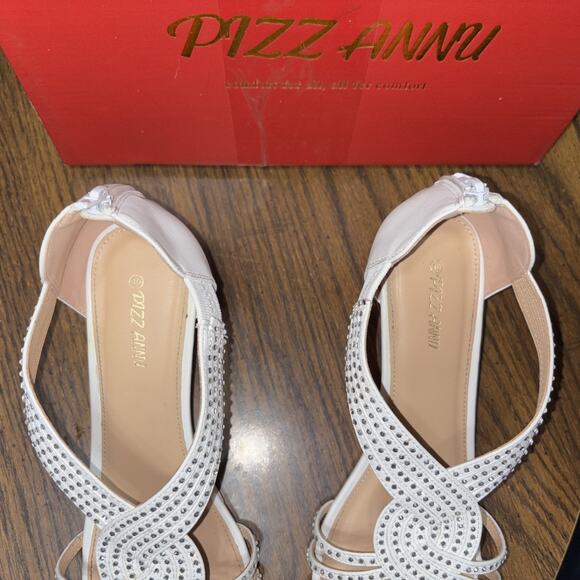 Pizz Annu Diana XZ0095 White Sz 10 Wedding Shoes - Picture 2 of 15